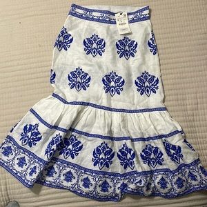 Zara Embroidered Midi Skirt